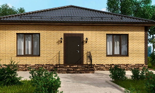 Проекты одноэтажных домов из кирпича | Строй-Прт - Партизанск от 3554 рублей
