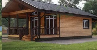 Проект одноэтажного дома из бруса с террасой - Строительство в Партизанске от Строй-Прт от 131976 руб.